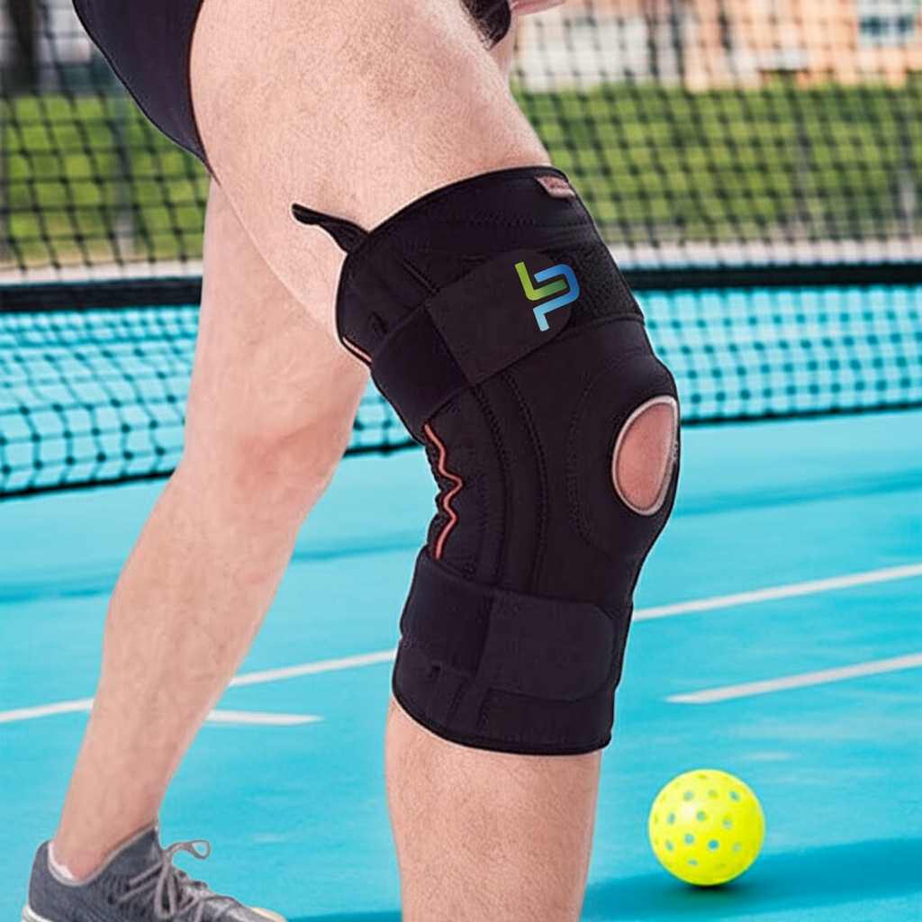 Knee Brace | Pickleball | Silicone Spiral Memory Springs |Support for Men & Women  | PatellCompression Sleeve | Workouts & Running | Small