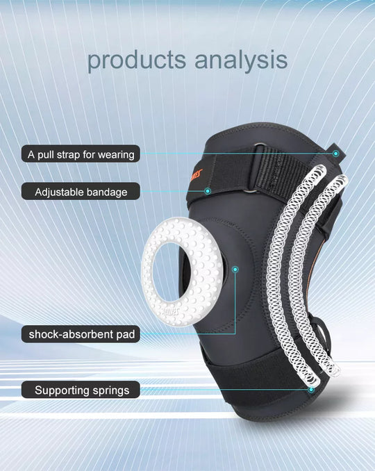 Knee-On Knee Brace | Silicone Spiral Memory Springs | Maximum Knee Support for Men & Women | Joint Recovery & Pain Relief | Patella Protection | Compression Sleeve | Workouts & Running | Larg