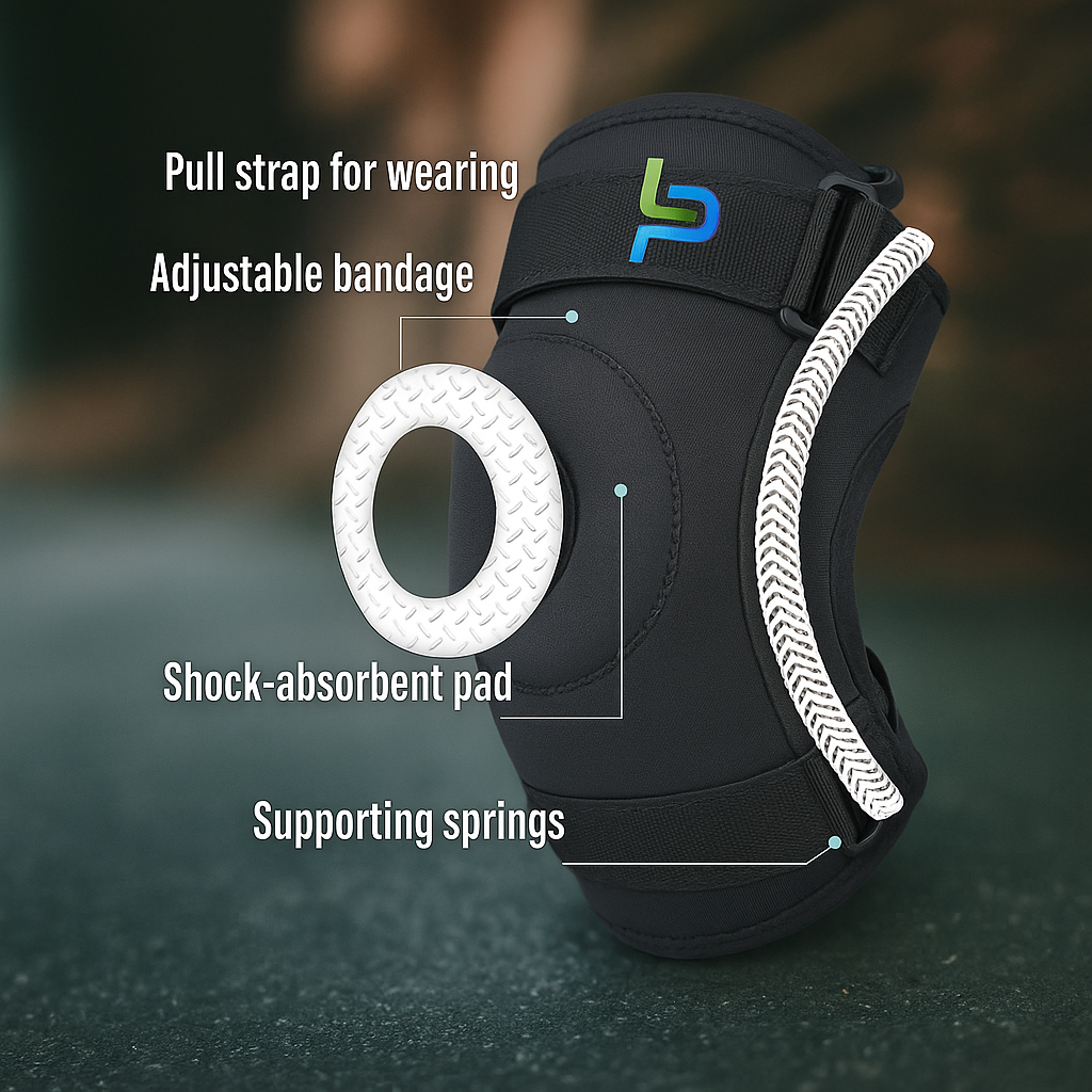 Knee Brace | Pickleball | Silicone Spiral Memory Springs |Support for Men & Women  | PatellCompression Sleeve | Workouts & Running